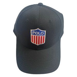 NWT Polo Ralph Lauren Black Classic Cotton Baseball Cap Logo Embroidered